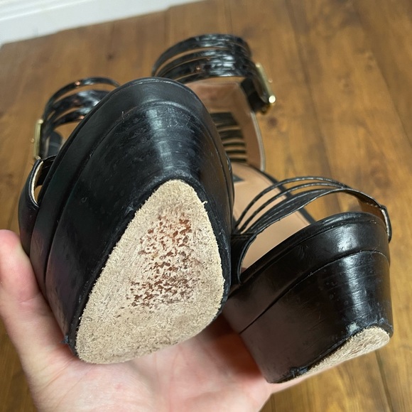 Rachel Zoe Black platform stilettos with snakeskin details size 9.5 - Picture 7 of 14